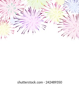 Firework on white background. Vector illustration.