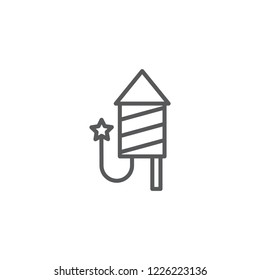 Firework  outline  icon.  Sign for web and mobile design.
Vector illustration. Christmas, winter, holiday symbol.