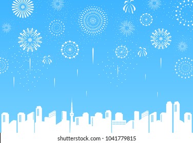 firework over the city