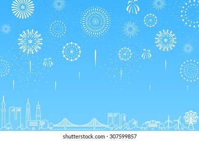 firework over the city