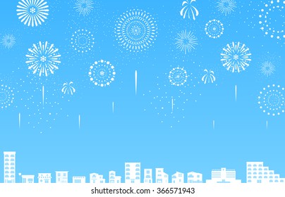 firework over the city