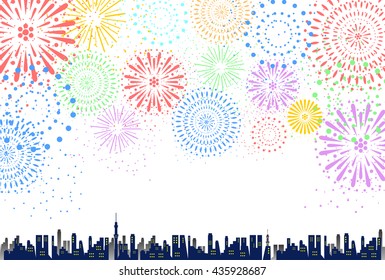 firework over the city