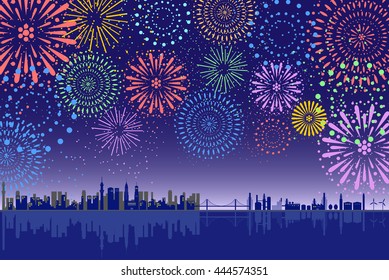 firework over the city