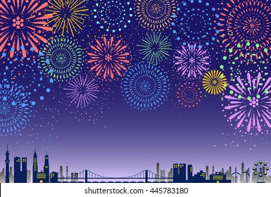 firework over the city