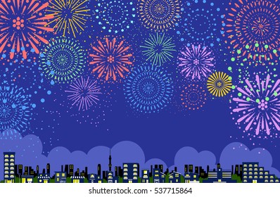 firework over the city