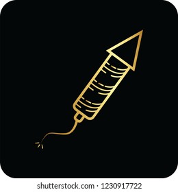 firework party golden icon for web and print 