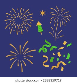 Firework and party object set