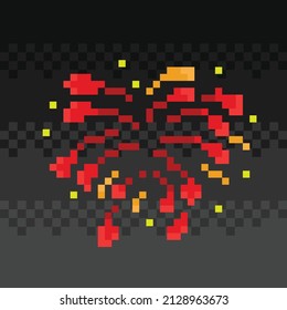 firework in pixel art style