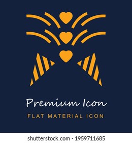 Firework premium material ui ux isolated vector icon in navy blue and orange colors