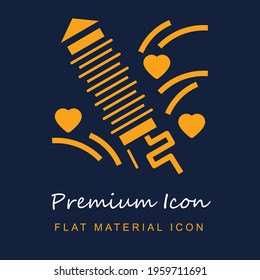 Firework premium material ui ux isolated vector icon in navy blue and orange colors