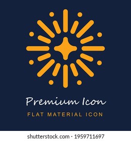 Firework premium material ui ux isolated vector icon in navy blue and orange colors