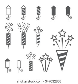 firework pyrotechnic  icon set. Vector illustration
