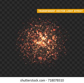 Firework red isolated. Xmas decoration. Holiday design element. Bright realistic firework with transparent background effect. vector illustration