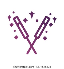 firework rocket april fools day line degradient style vector illustration design