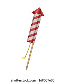 Firework rocket with burning wick
