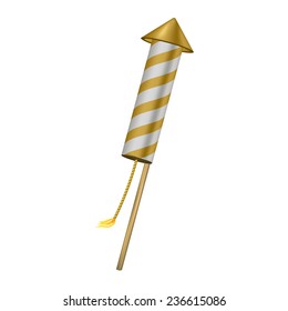 Firework rocket with burning wick