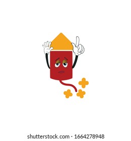 firework rocket cartoon characters design with expression. you can use for stickers, pins, mascot or patches