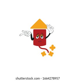 caricaturas de cohete incendiario de diseño con expresión. se puede utilizar para pegatinas, pasadores, mascotas o parches