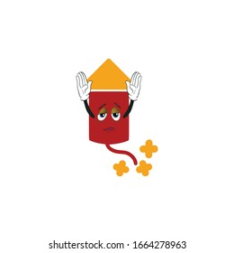 firework rocket cartoon characters design with expression. you can use for stickers, pins, mascot or patches