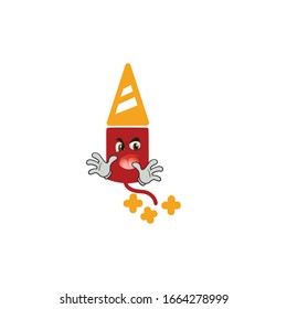 firework rocket cartoon characters design with expression. you can use for stickers, pins, mascot or patches