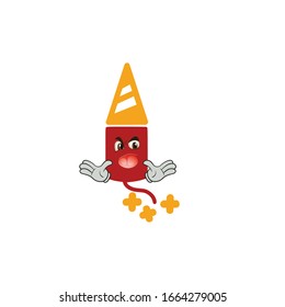 firework rocket cartoon characters design with expression. you can use for stickers, pins, mascot or patches