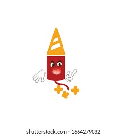 firework rocket cartoon characters design with expression. you can use for stickers, pins, mascot or patches