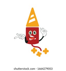 firework rocket cartoon characters design with expression. you can use for stickers, pins, mascot or patches