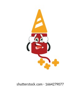 firework rocket cartoon characters design with expression. you can use for stickers, pins, mascot or patches