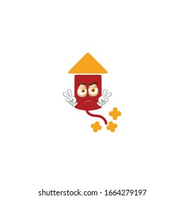 firework rocket cartoon characters design with expression. you can use for stickers, pins, mascot or patches