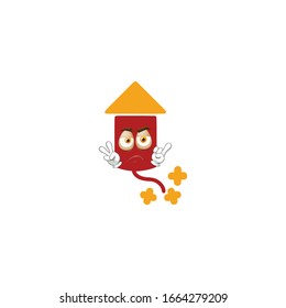firework rocket cartoon characters design with expression. you can use for stickers, pins, mascot or patches