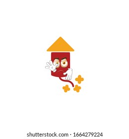 firework rocket cartoon characters design with expression. you can use for stickers, pins, mascot or patches