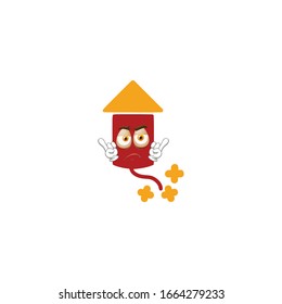 firework rocket cartoon characters design with expression. you can use for stickers, pins, mascot or patches