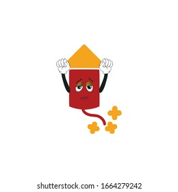 caricaturas de cohete incendiario de diseño con expresión. se puede utilizar para pegatinas, pasadores, mascotas o parches