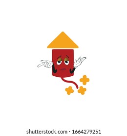 firework rocket cartoon characters design with expression. you can use for stickers, pins, mascot or patches
