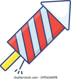 firework rocket Concept, firecrack Missile Vector Icon Design, US Independence Day Symbol, USA federal holiday Sign, Memorial or Patriot Day Stock illustration