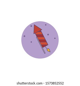 firework rocket detailed style icon vector illustration design