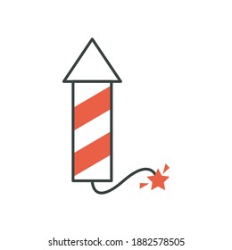firework rocket fill style icon vector illustration design