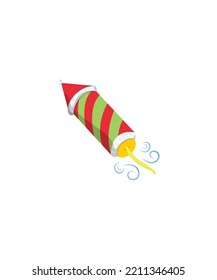 Firework rocket. fireworks Vector illustration isolated on white background.  Perfect for coloring book, textiles, icon, web, painting, books, t-shirt print. 