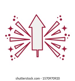 firework rocket flat style icon vector illustration design