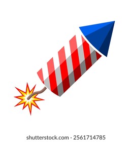 Firework rocket graphic stripes red vector illustration