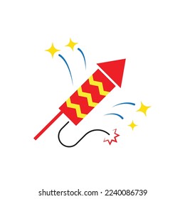 Firework Rocket Icon design. isolated on white background. vector illustration