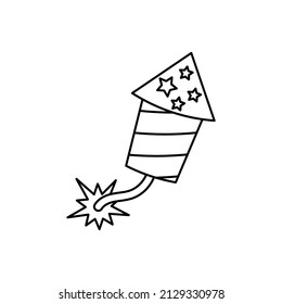 Firework rocket icon design template illustration vector