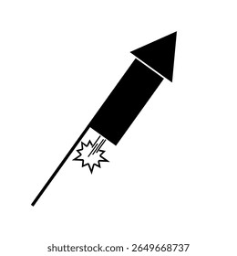 Firework rocket icon. Flying firework rocket or petard icon, vector illustration design