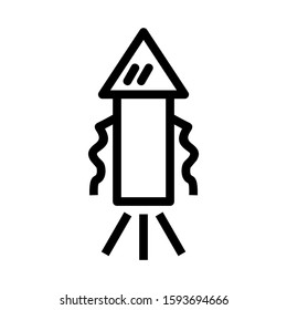 firework rocket icon isolated sign symbol vector illustration - high quality black style vector icons

