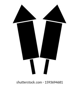 firework rocket icon isolated sign symbol vector illustration - high quality black style vector icons
