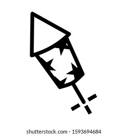 firework rocket icon isolated sign symbol vector illustration - high quality black style vector icons
