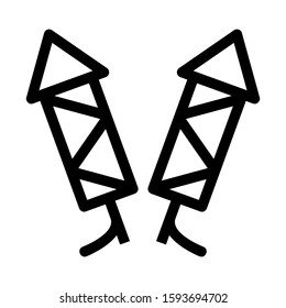 firework rocket icon isolated sign symbol vector illustration - high quality black style vector icons
