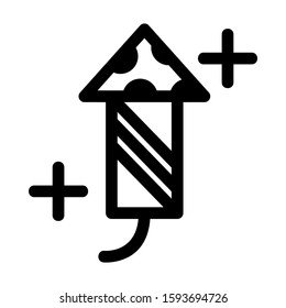 firework rocket icon isolated sign symbol vector illustration - high quality black style vector icons
