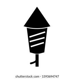 firework rocket icon isolated sign symbol vector illustration - high quality black style vector icons
