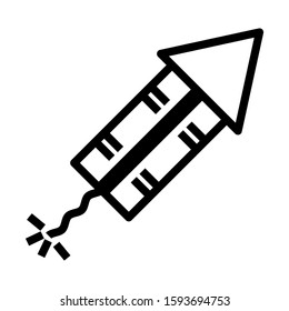 firework rocket icon isolated sign symbol vector illustration - high quality black style vector icons
